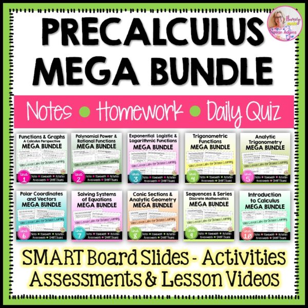 PreCalculus Curriculum Mega Bundle - Flamingo Math With Jean Adams