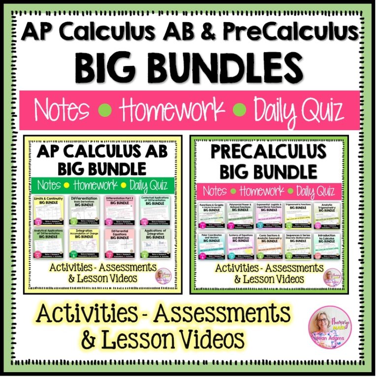 AP Calculus AB & PreCalculus Big Curriculum (No SMART Board) - Flamingo ...