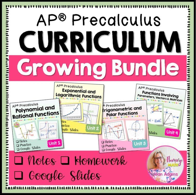 AP Precalculus Curriculum Growing Bundle Flamingo Math with Jean Adams